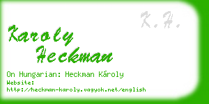 karoly heckman business card